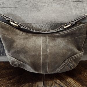 Vintage 2005 Coach Suede Hobo Bag – Y2K Brown Shoulder Purse